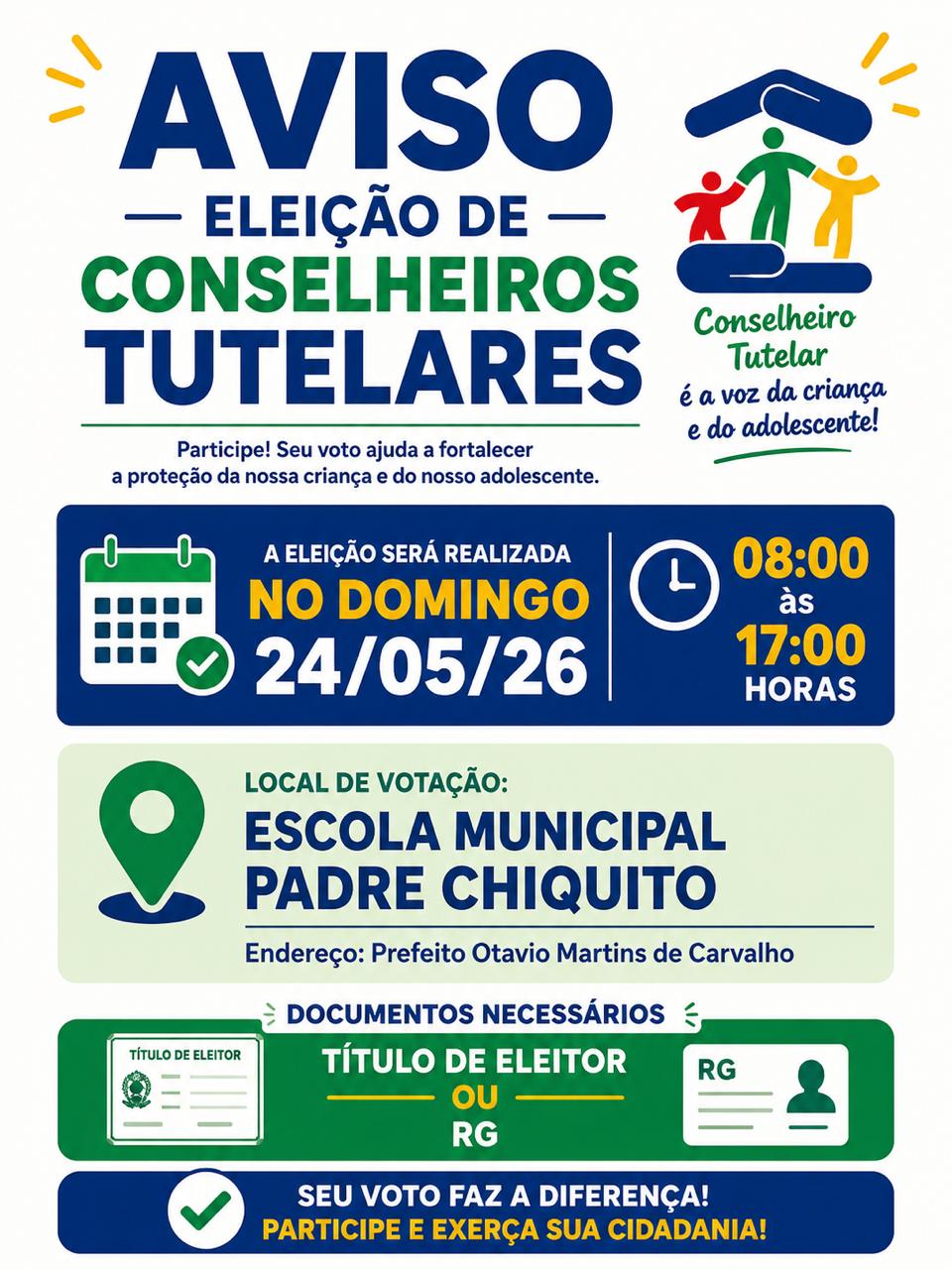 Aviso Eleição de Conselheiros Tutelares