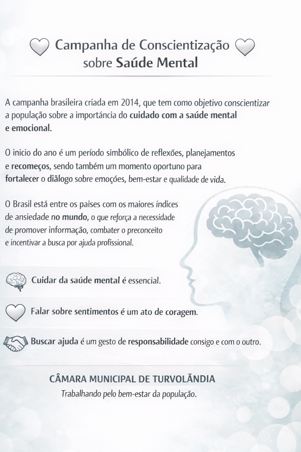 Imagem principal da notícia  🤍 JANEIRO BRANCO 🤍 