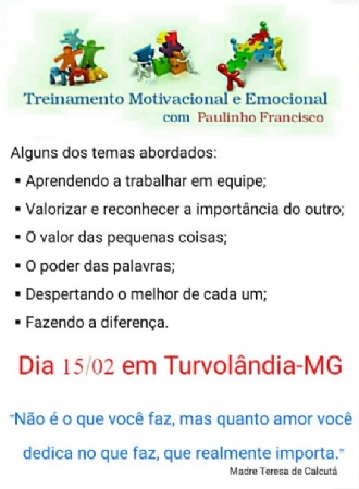 Imagem da notícia: PALESTRA MOTIVACIONAL