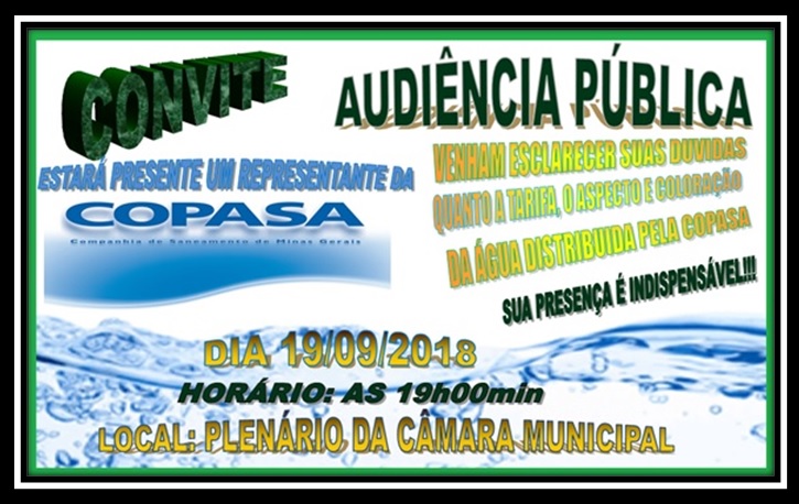 Imagem da notícia: AUDIÊNCIA PÚBLICA – COPASA