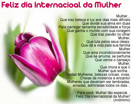 Imagem da notícia: DIA INTERNACIONAL DA MULHER